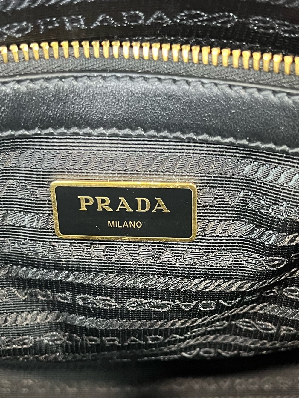Prada Saffiano & Soft Calf Leather Medium Open Tote Bag (1BA113) Black - Picture 16 of 16